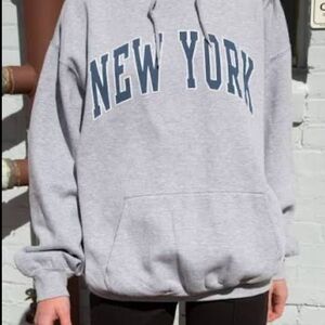 Gray New York Hoodie Brandy Melville
